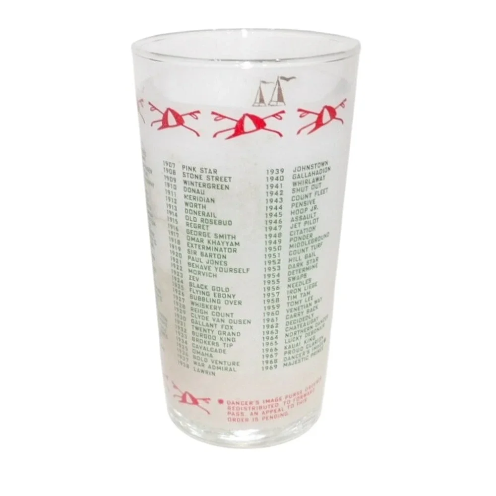 Vintage 1970 Kentucky Derby Mint Julep Glass Churchill Downs Frosted Tumbler